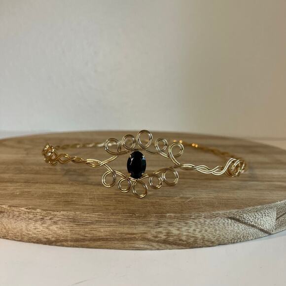 Gold Handmade Wire Swirl Belly Chain Belt or Headband Festival Piece - Picture 2 of 9